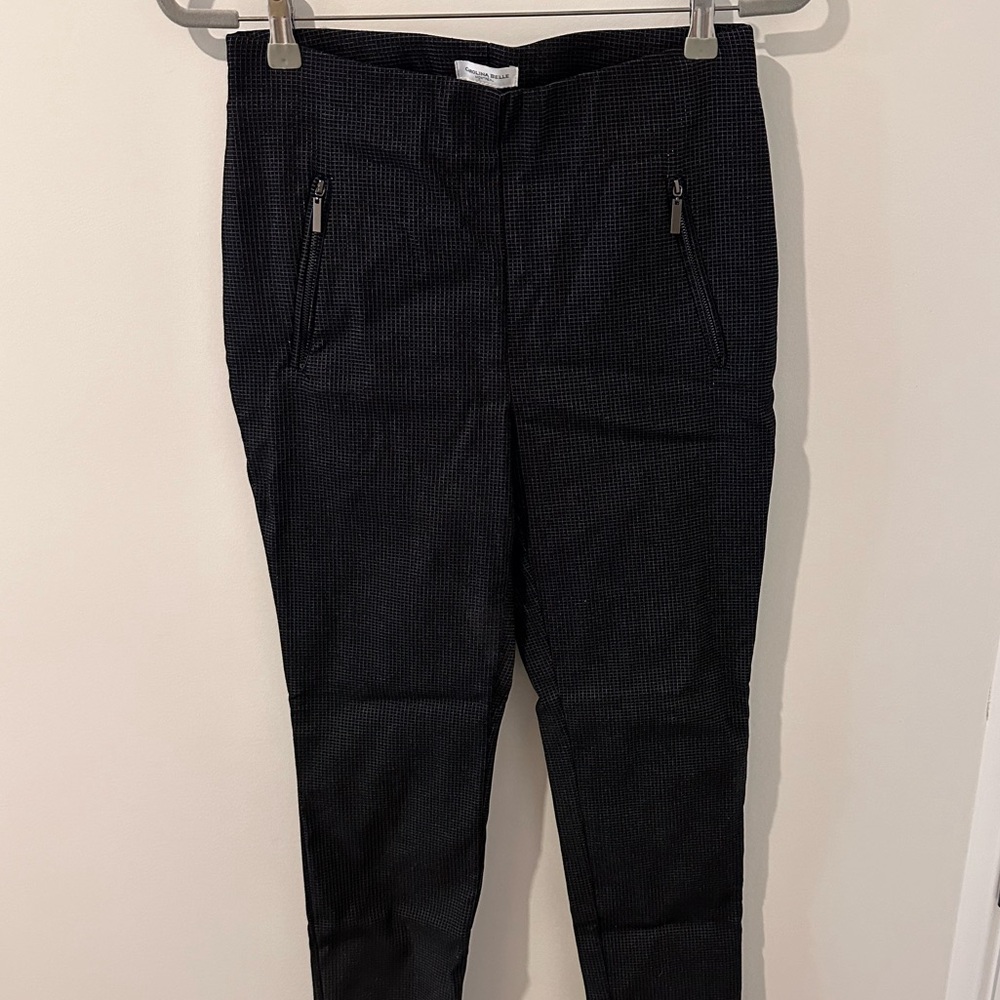 Carolina Belle form fitting dark plaid trousers size 8